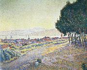 town at sunset saint tropez Paul Signac